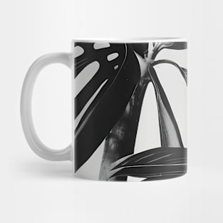 Monochrome Tropical Paradise Black & White Botanical Plant Mug Mug